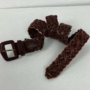 Urban Outfitters Braided Weaved Brown Leather Boho Belt Sz M